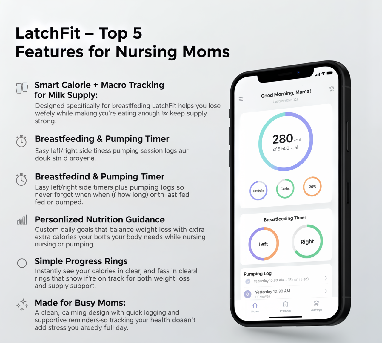 LatchFit feature screens